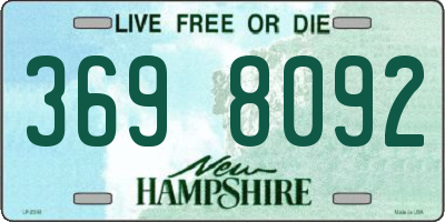 NH license plate 3698092