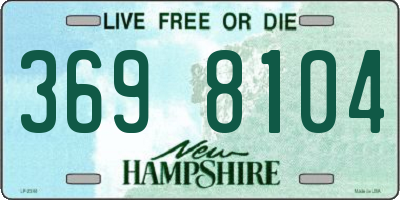 NH license plate 3698104