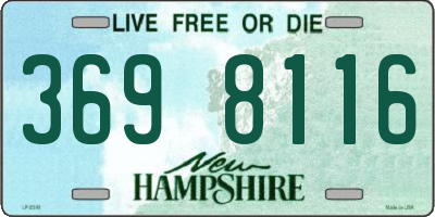 NH license plate 3698116