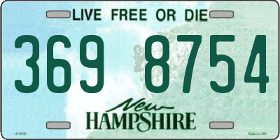 NH license plate 3698754