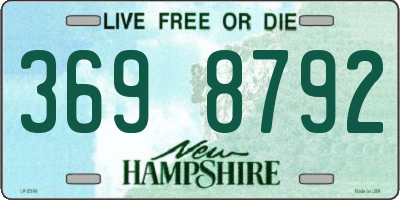 NH license plate 3698792