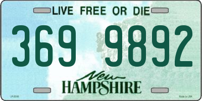 NH license plate 3699892