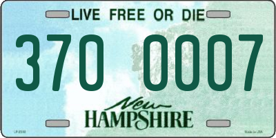 NH license plate 3700007