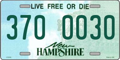 NH license plate 3700030