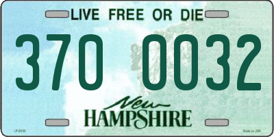 NH license plate 3700032