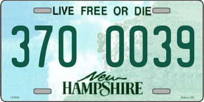 NH license plate 3700039