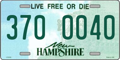 NH license plate 3700040