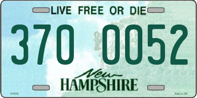 NH license plate 3700052