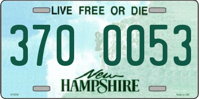 NH license plate 3700053