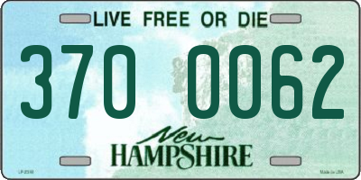 NH license plate 3700062