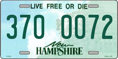 NH license plate 3700072