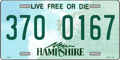 NH license plate 3700167