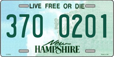 NH license plate 3700201