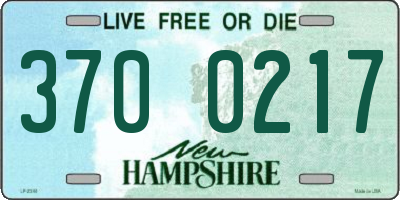 NH license plate 3700217
