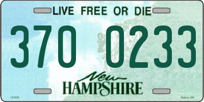 NH license plate 3700233