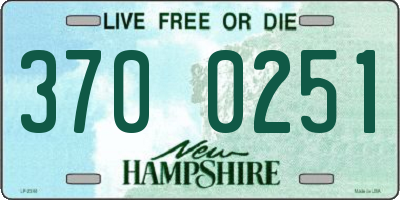 NH license plate 3700251