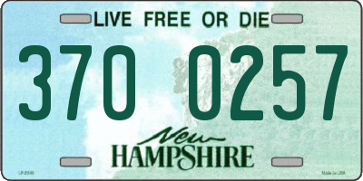 NH license plate 3700257