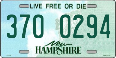 NH license plate 3700294