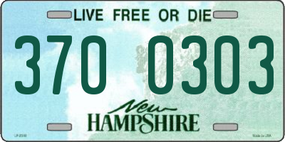 NH license plate 3700303