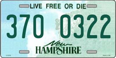 NH license plate 3700322