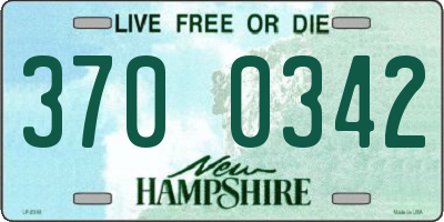 NH license plate 3700342