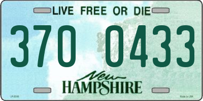 NH license plate 3700433