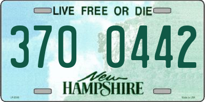 NH license plate 3700442