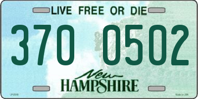 NH license plate 3700502