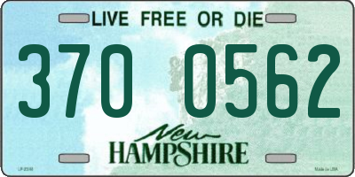 NH license plate 3700562