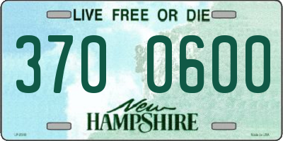 NH license plate 3700600