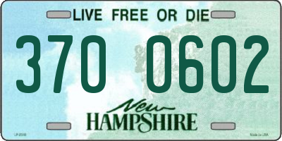 NH license plate 3700602