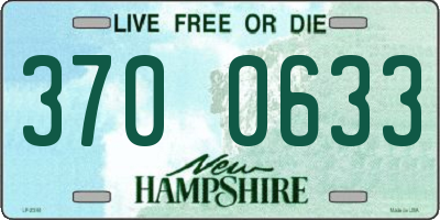 NH license plate 3700633