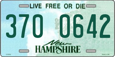 NH license plate 3700642