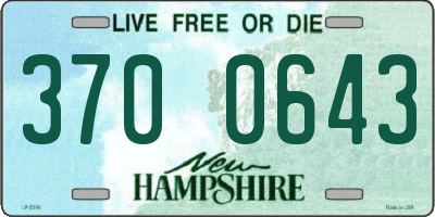 NH license plate 3700643