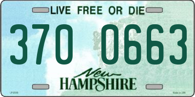 NH license plate 3700663