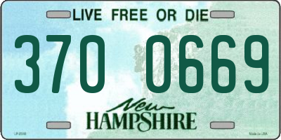 NH license plate 3700669