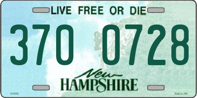 NH license plate 3700728