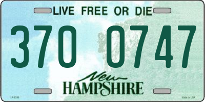 NH license plate 3700747
