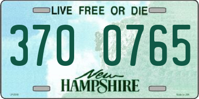 NH license plate 3700765
