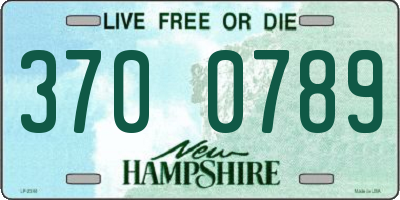 NH license plate 3700789