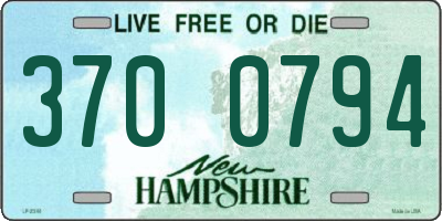 NH license plate 3700794