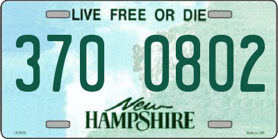 NH license plate 3700802