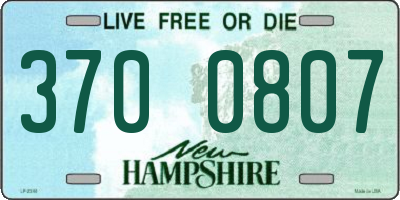 NH license plate 3700807