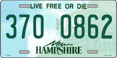 NH license plate 3700862