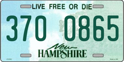 NH license plate 3700865