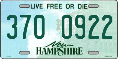 NH license plate 3700922