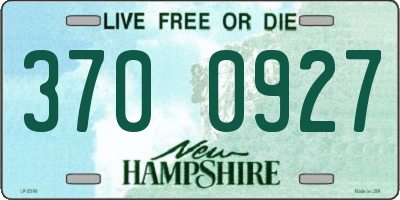 NH license plate 3700927