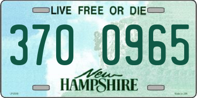 NH license plate 3700965