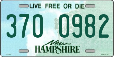 NH license plate 3700982