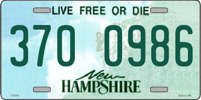 NH license plate 3700986